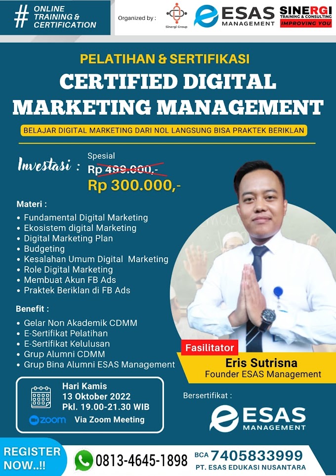 WA.0813-4645-1898 | Gelar Non Akademik Certified Digital Marketing Management (CDMM)