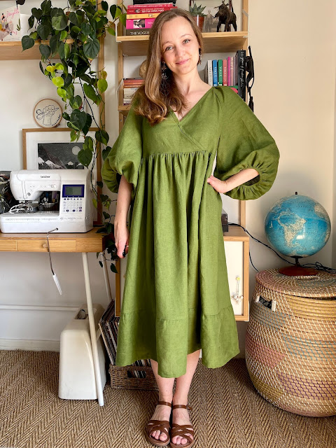 Diary of a Chain Stitcher: McCalls 7969 in Moss Green Linen from The New Craft House