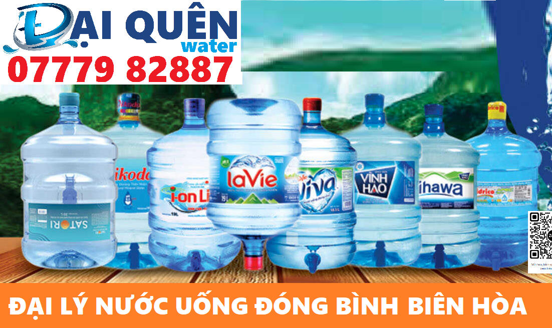 Đại lý nước đóng BÌNH lớn 19 lít, 20 lít ở tại thành phố Biên Hòa- ĐẠI QUÊN water 0777982887
