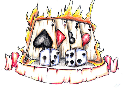 Flaming playing card tattoos designs2 472x339px card tattoos