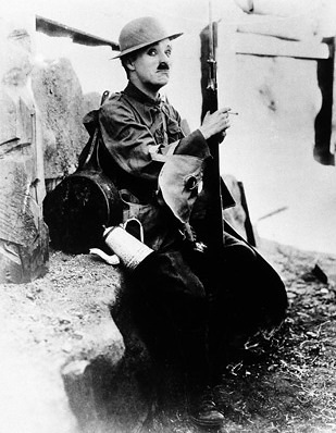 Chaplin in the film Shoulder Arms 