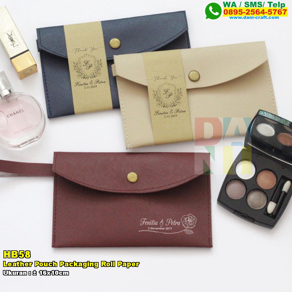 Download Leather Pouch Packaging Roll Paper | Souvenir Pernikahan