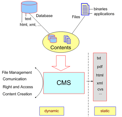 แสดงการเปรียบเทียบระหว่าง Static Web และ Dynamic Web Site