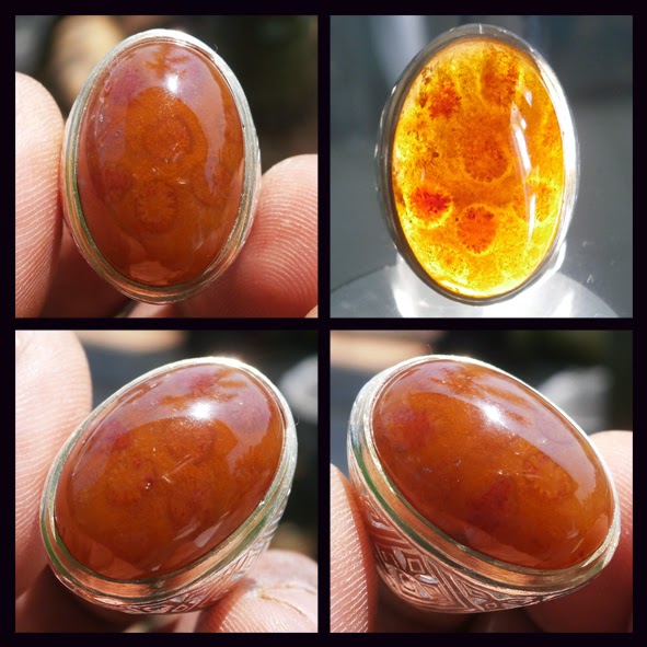 Code R-TRT030 Teratai Orange kristal Ori Jambi Ring Alloy 