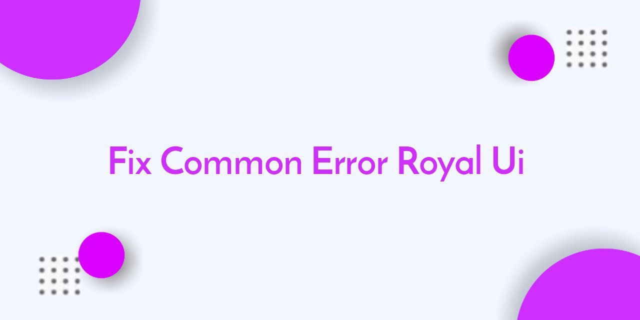Fix common error