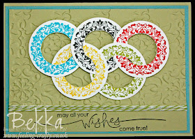 Olympic Rings Card - one of 10 Olympic Craft Ideas from Bekka www.feeling-crafty.co.uk