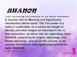 meaning of the name "SHANON"