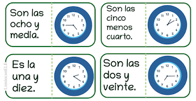 Dominó - Las horas en español