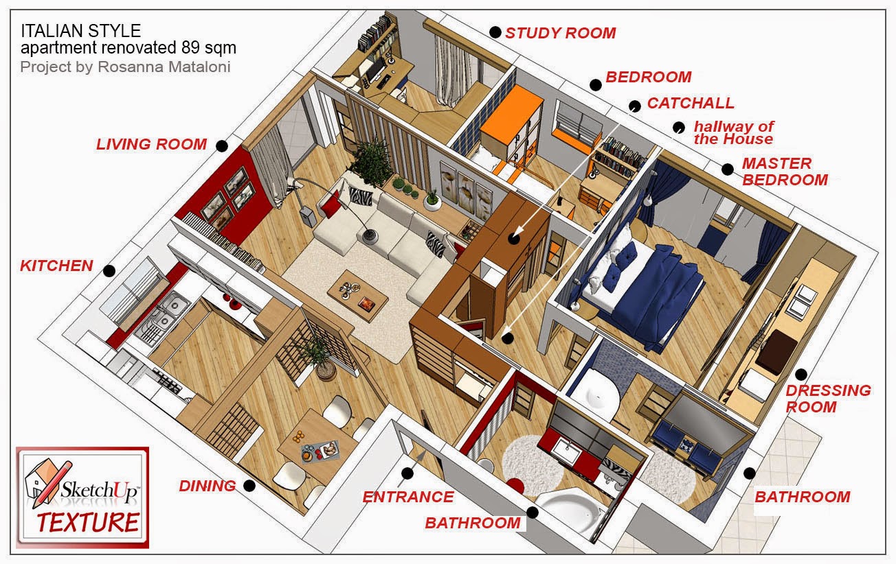 Italian style, apartment renovated 89 sqm #3 free 3d ...
