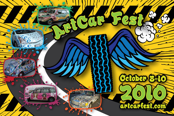 Art Car Fest 2010 Flyer Design Front by Costas Schuler