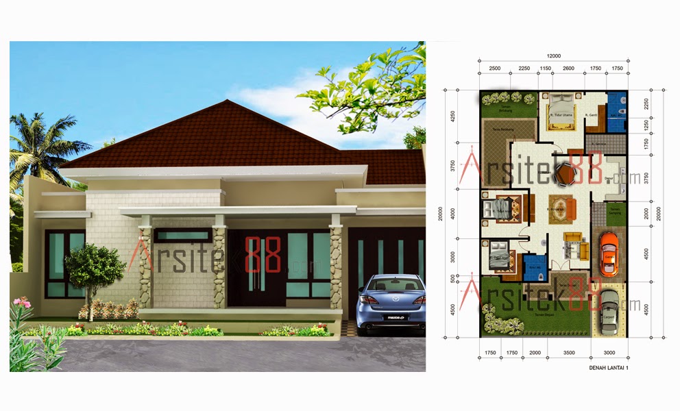 Desain Rumah  Minimalis  1 Lantai Dan  Denah  Gambar Foto  