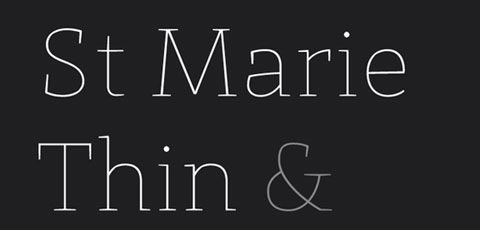 st marie & thin font