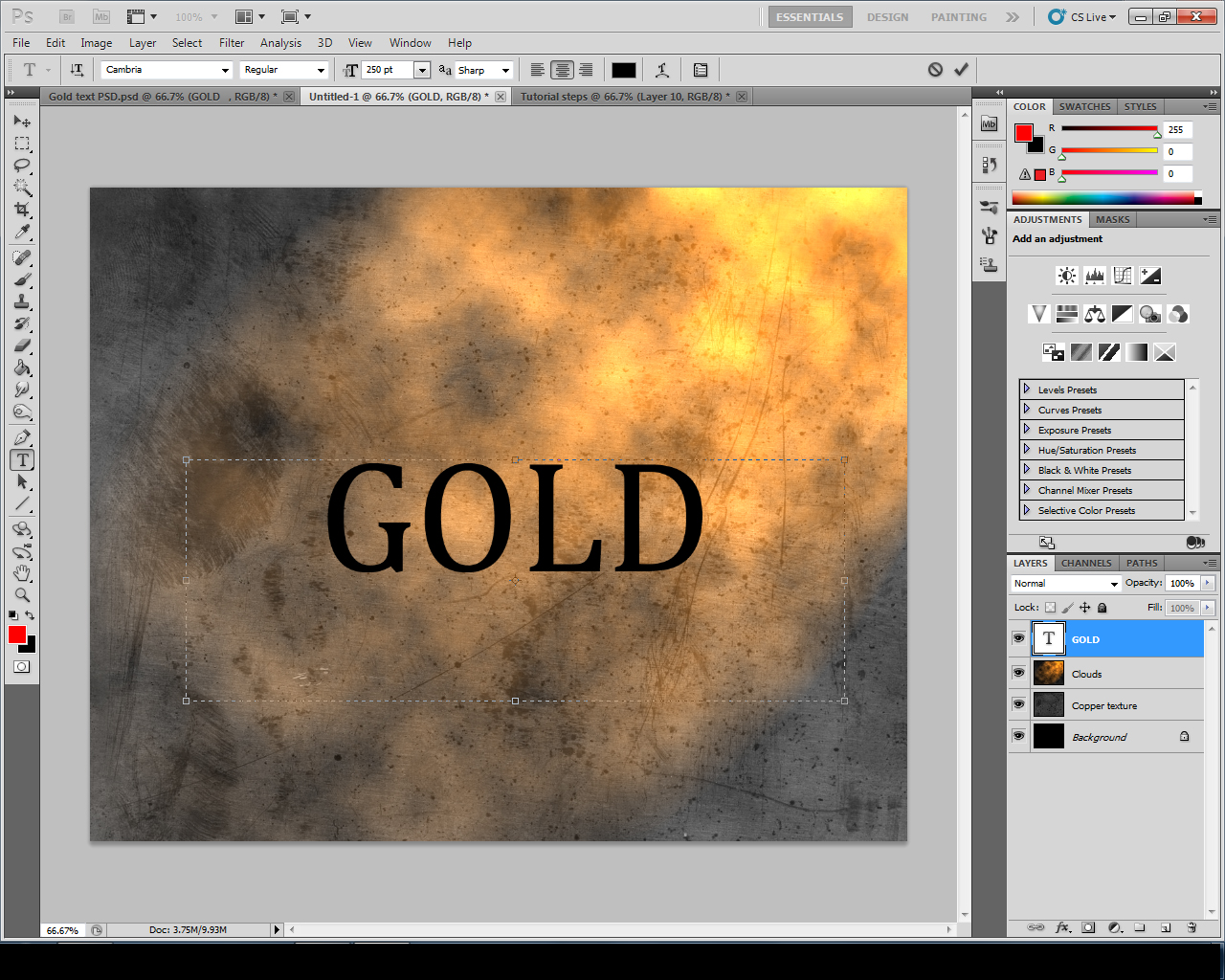 Download Step 9 Right Click Gold Text Layer Go To Blending Options And ...