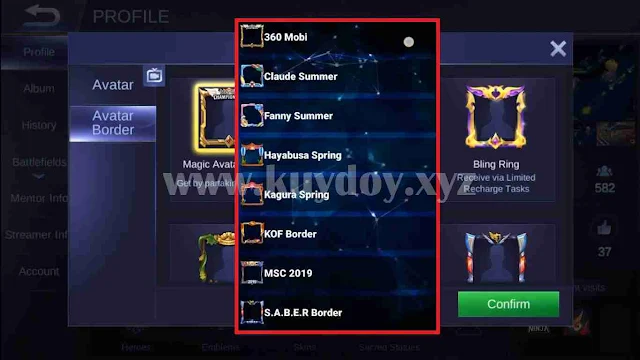 Cara Mendapatkan Semua Custom Border Mobile Legends Unity Engine Gratis