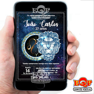 convite virtual, convite digital, convite online, signo leão, convite signo leão, convite virtual signo leão, convite digital signo leão, convite para adulto, convite personalizado, festa signo leão