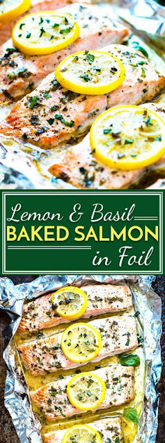 Basil & Lemon Baked Salmon in Foil