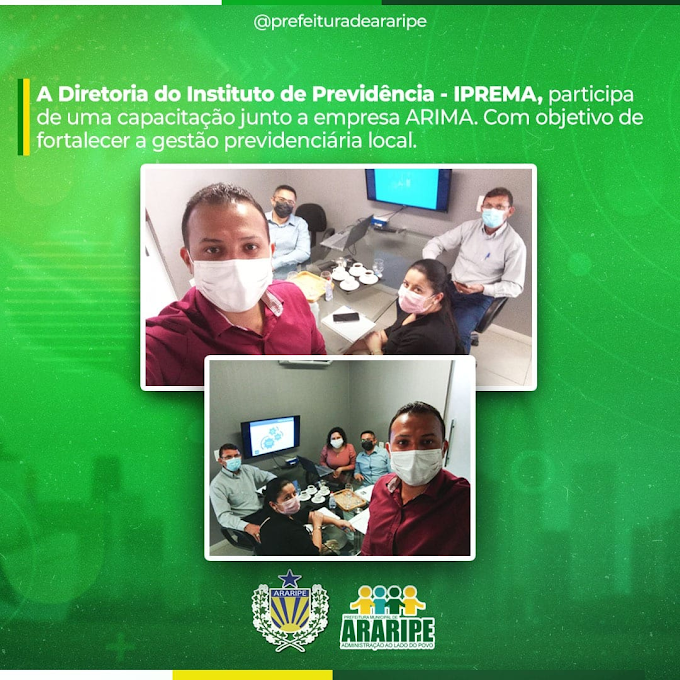 Diretores do Instituto de Previdência Municipal de Araripe, fazem treinamento de capacitação.