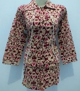 model baju batik kantor lengan panjang