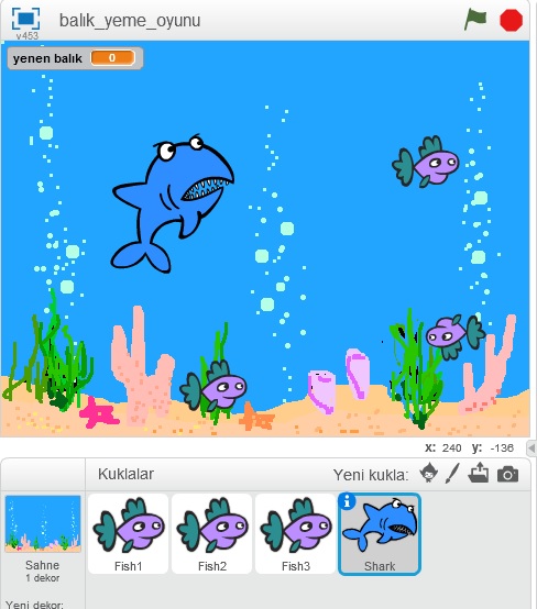 scratch ile balık yeme oyun yapımı