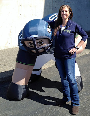 That's me with a Seahawk at a recent tailgate party.