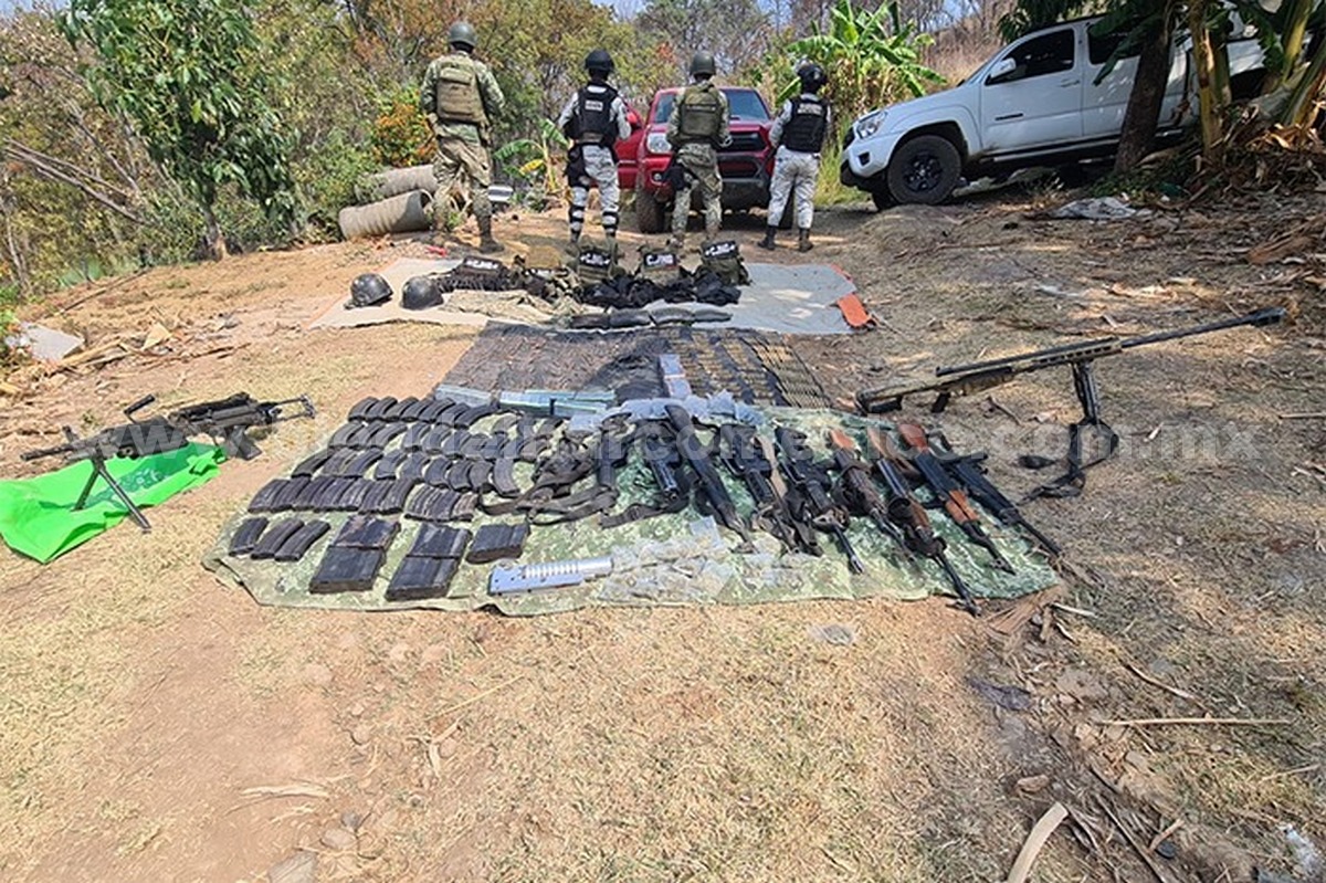 Sedena y GN destruyen narcocampamento del Cártel Jalisco Nueva Generación y aseguran arsenal en Uruapan, Michoacán