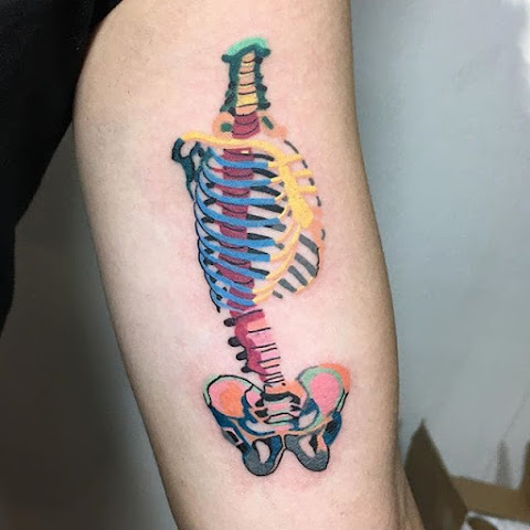 Refined Colorful Contemporary Tattoos by Zihee