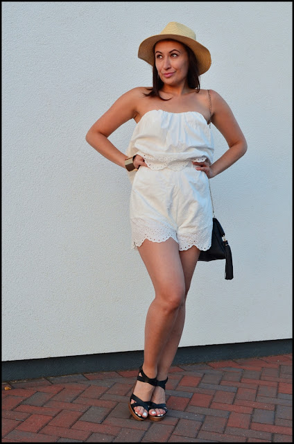 #phenomenalus #phenomenaluschallenge, #widzialnefenomenalne, Adriana Style Blog, Blog modowy Pulawy, garden party, H&M Playsuit, Hat, Kapelusz, Kombinezon, koturny, moda, Outfit