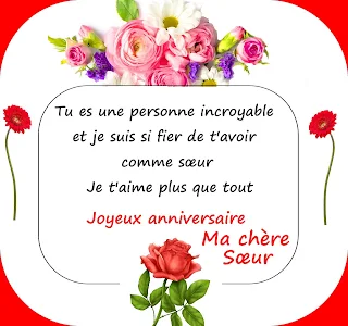 Joyeux anniversaire ma sœur