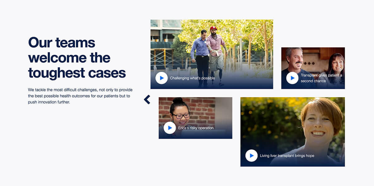 UCSFhealth's healthcare website design