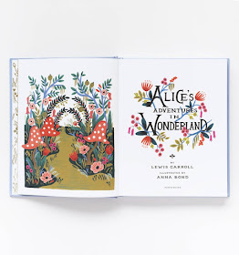Anna Bond's inside cover illustration in Alice's Adventures in Wonderland