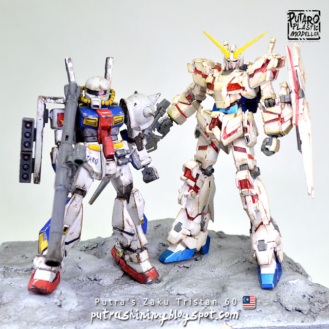 Izutaro Project Merdeka: HGUC 1/144 Tristan Custom / HGUC 1/144 Zaku II Custom - Malaysia 60th Merdeka by Putra Shining