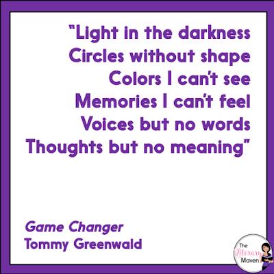 Game Changer by Tommy Greenwald is told in a variety of formats as it reveals what really happened to Teddy out on the football practice field. The suspense of not knowing who is to be trusted and the unexpected turns in the plot make this a quick and engaging read. Read on for more of my review and ideas for classroom application.