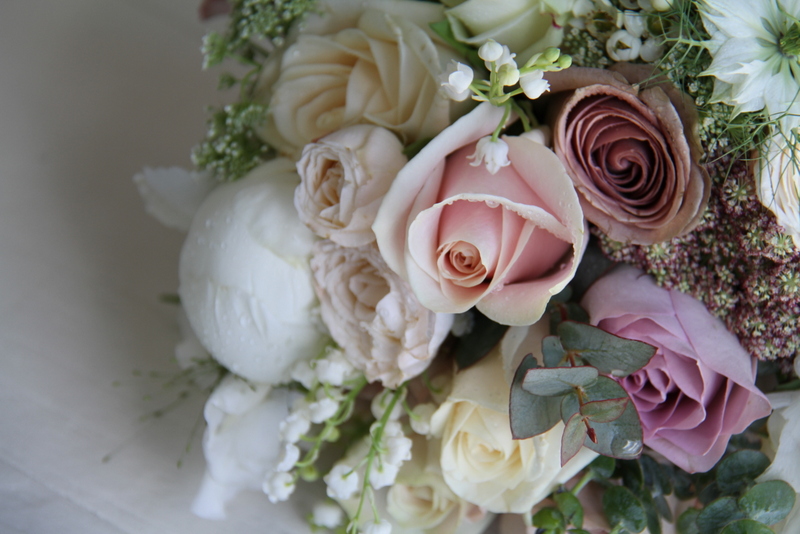 Soft Vintage Pinks and Pale Mushroom Toned Wedding Bouquet