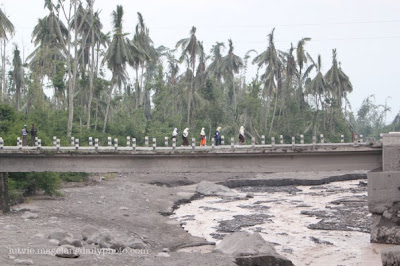 disaster cold lava of Merapi in Magelang District of Indonesia