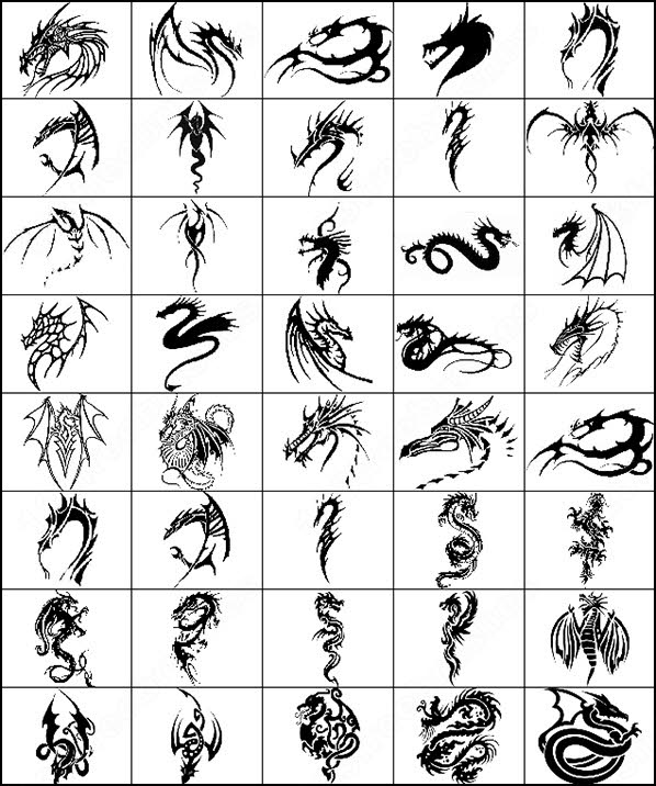 Dragon Tattoos Drawings. tribal dragon tattoo designs.