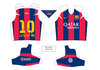 papercraft jersey replica barcelona 2015