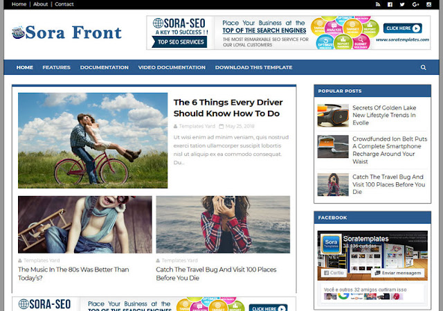 Sora Front Blogger Template