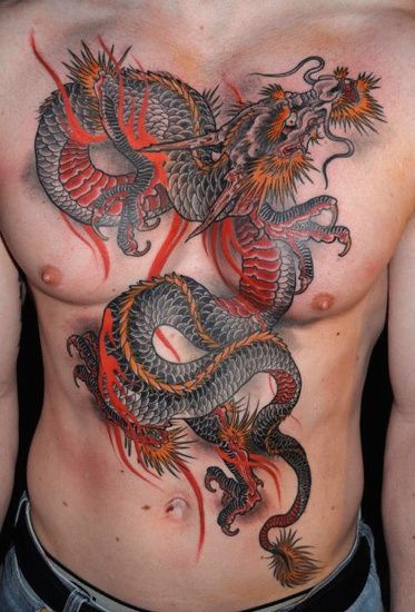 japanese-dragon-colourful-chest-tattoo