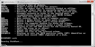 Exiting Diskpart