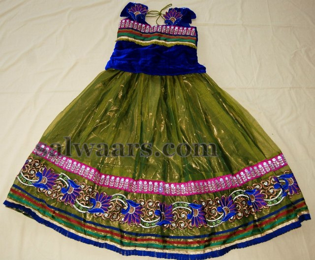 Floral Work Stylish Kids Lehenga