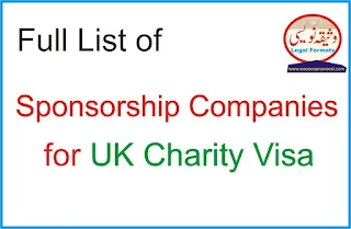 List of licensed companies for Charity Visa - Sponsorship for UK in 2022