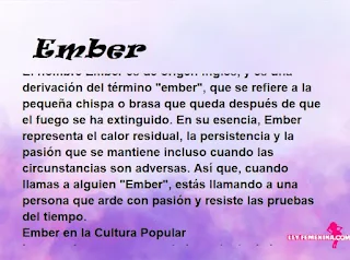 significado del nombre Ember