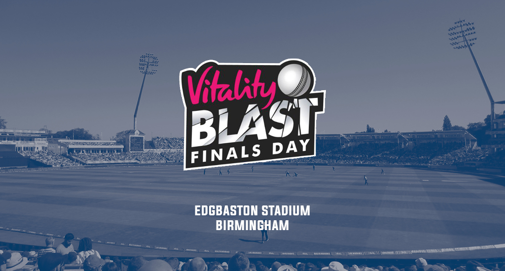 Edgbaston Stadium and the Vitality Blast Finals Day logo