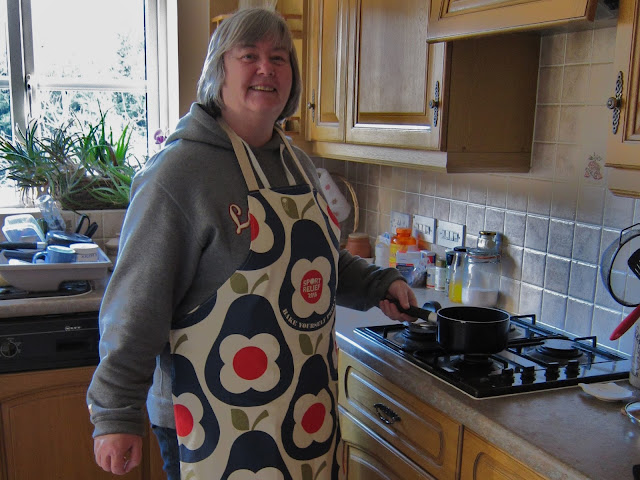 Showing off my Great Sport Relief Bake Off designer apron