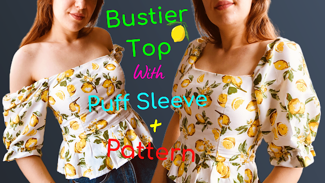 Diy How to make bustier top with sleeves  | easy way to sew bustier