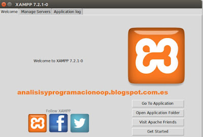 Pantalla de administración de XAMPP