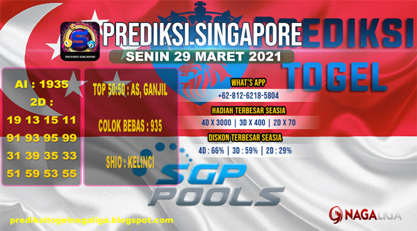 PREDIKSI SINGAPORE  SENIN 29 MARET 2021