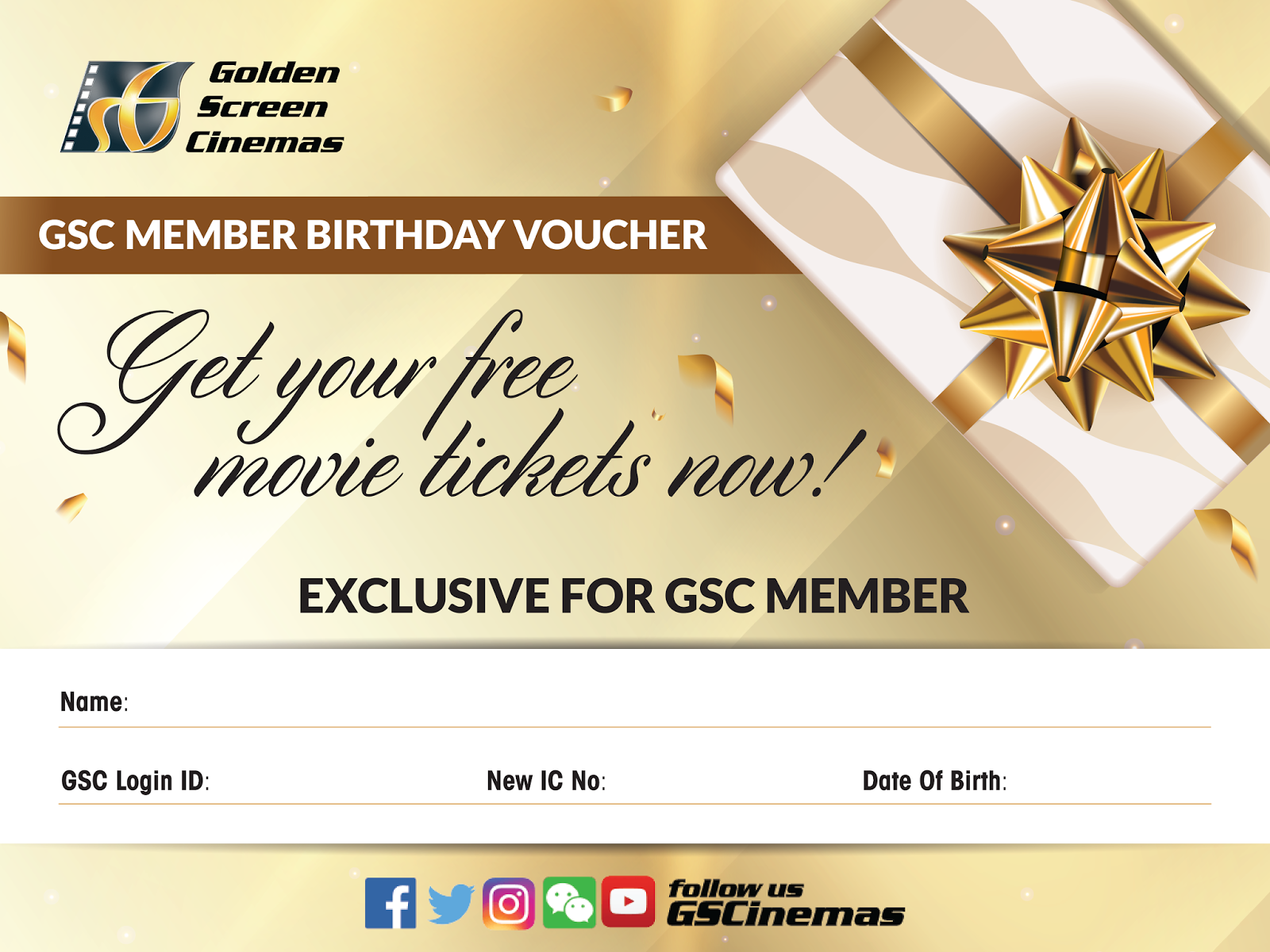 GSC Cinemas FREE 2 Movie Tickets During Your Birthday ...