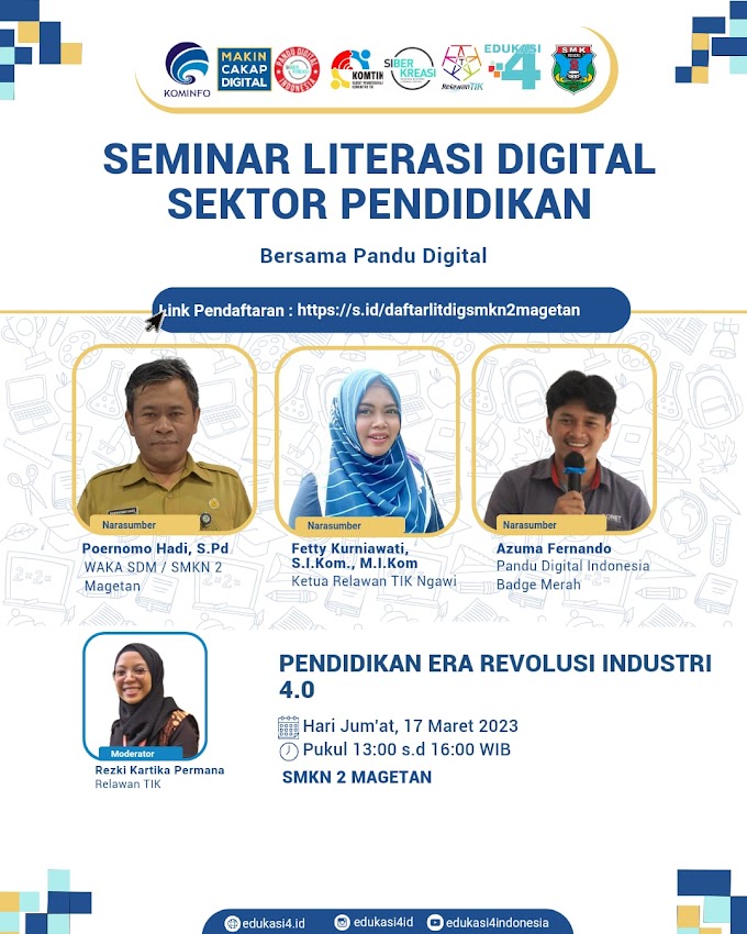 Seminar Literasi Digital Sektor Pendidikan Bersama Pandu Digital di SMKN 2 Magetan