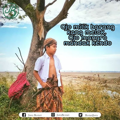 Ojo Milik Barang Kang Melok, Ojo Mangro Mundak Kendo